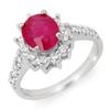 Image 1 : CERTIFIED 3.05ctw RUBY & DIAMOND RING 14KT WHITE GOLD