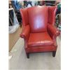 Image 1 : Leather Wing Back Chair & Ottoman