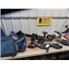 Image 1 : Ryobi 18 Volt Tool Set, Bag w Chain Saw, Recip Saw, Jig Saw, Circ Saw, Drill, Angle Drill , Sander, 