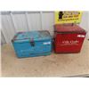 Image 1 : 2 Picnic Coolers- Both are Metal 1) Bosch Bavarian Beer Adv 1) Cola Cooler