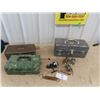 Image 1 : 3 Fishing Tackle Boxes- 2 Metal , Bakelight 2 Fishing Scales, 4 Reels