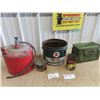 Image 1 : Gas Can,  Texaco Greas Pail, Metal Military 50 Cal Crate Plus Mores