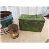 Image 2 : Gas Can,  Texaco Greas Pail, Metal Military 50 Cal Crate Plus Mores