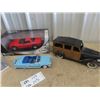 Image 2 : 3 Die Cast Cars - 1 Corvette in Box & Metal Woody Car