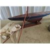 Image 4 : Sailboat Mantle Ship, &  Wooden Fishing Net Floats