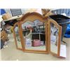Image 1 : Wooden Framed Tri Mirror 48" x 60"