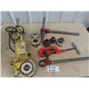 Image 1 : Amazon Red Portable Power Drill Threader, Ridgid Manual Threader, & Ridgid Reamer & Cutter