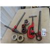 Image 2 : Amazon Red Portable Power Drill Threader, Ridgid Manual Threader, & Ridgid Reamer & Cutter