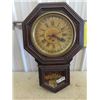 Image 1 : Regulator Wind Up Clock, Gilbert Clock Co, 28"H Up to 18"W - Back has been Replaced