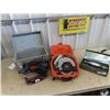 Image 1 : 3 Power Tools all w Case - Craftsman Belt Sander, Skil  Circ Saw, & Shopmate 1/4" Drill