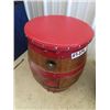 Image 2 : 2 Vintage Wooden Barrels converted to Stools 1) 21" x 16" RD & 1) 17" x 14" RD