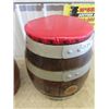 Image 3 : 2 Vintage Wooden Barrels converted to Stools 1) 21" x 16" RD & 1) 17" x 14" RD