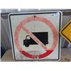 Image 2 : 2 Metal Traffic Signs - No Truck Router 24" x 24"& Bump Uneven Surface 24" x 24"