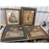 Image 1 : 4 Religious Icon Pictures- Old, All Approx - 20" x 20"