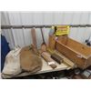 Image 1 : (AC) Wooden Tool Box, 2 ARmy Bags, 2 Levels, Corn Planter,  Plus More!