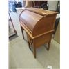 Image 2 : Oak Curvy Roll Top Desk - Nice Size 39" x 26" x 20"