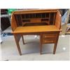 Image 3 : Oak Curvy Roll Top Desk - Nice Size 39" x 26" x 20"