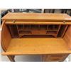 Image 4 : Oak Curvy Roll Top Desk - Nice Size 39" x 26" x 20"