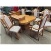 Image 1 : Oak DR Table - 30" x 55" x 41" w 2 Leaves, x 16" & 6 Chairs