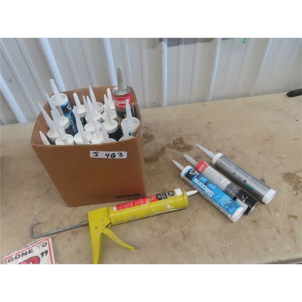 Case of Caulking Plus 1 Caulking Gun