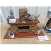 Image 3 : Duck Fireplace Ornament, Barn Lantern,  & 2 Metal Windmill Ornaments