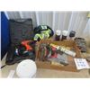 Image 3 : 18 Volt Cordless Drill, Trowels, Spray Paint, Safety Vest, Flash Lights, Odd & Ends Tools
