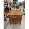 Image 1 : Wash Stand w Harp , Serpentine Drawer 31"H 30"W 21" D