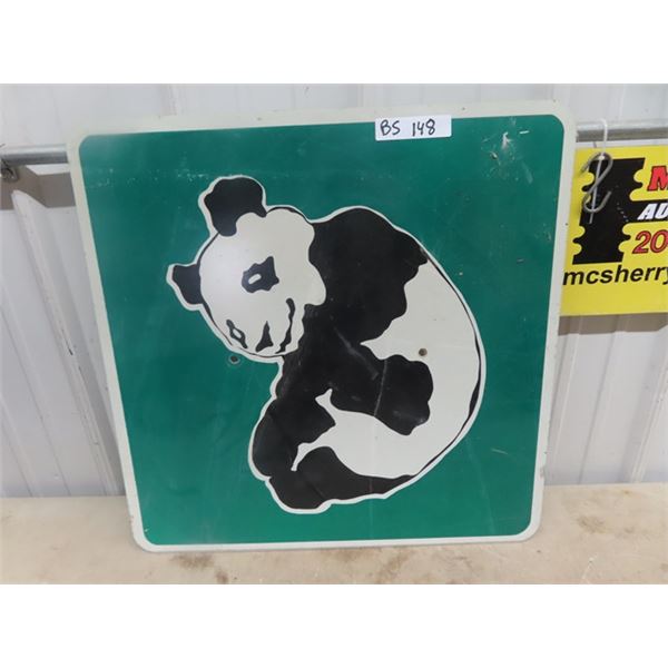 Metal Panda Zoo Sign 24" x 24"