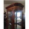 Image 2 : (LY) China Cabinet/Curio - Lights Up w Carved Side Glass 76" x 28" x 12"