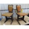 Image 1 : 2 Wood & Leather Upholstered Chairs