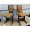 Image 1 : 2 Wood & Leather Upholstered Chairs