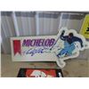 Image 3 : 2 metal Signs 1) Michelob Beer (Embossed) 35" x 17" & 1) Metal No Bull 10" x 18"