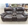 Image 1 : Reclining Leather Couch- Theatre Style