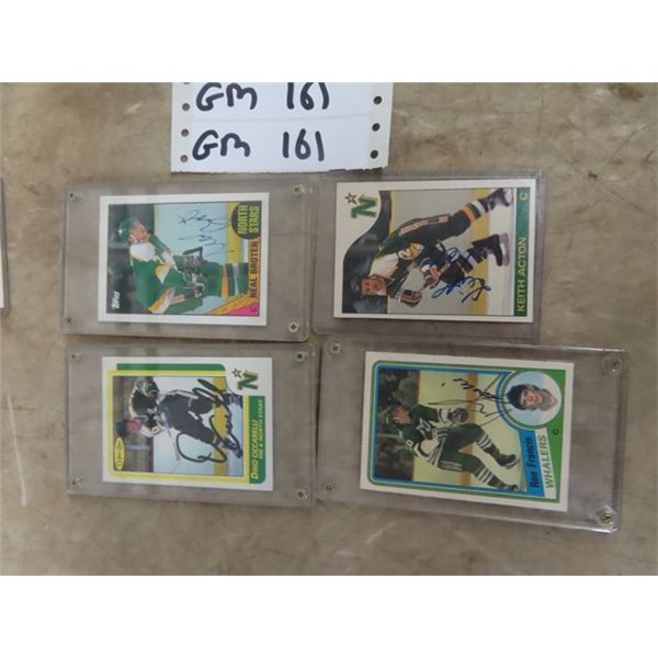 4 Autographed Hockey Cards 83-84 Ron Francis, 85-86 Dino Cicerelli, 86-87 Neal Broten, & 84-85 Keith