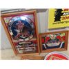 Image 2 : Mirrored Budweiser Clock 13" x 21", 2 Mirrored Beer Sign & Beer Tray