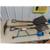 Image 1 : 2 Shovels, Pick, &  Ice Fishing Hole Digger