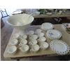 Image 1 : (IR) Milk Glass, Punch Bowl Set, & Plates