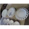 Image 2 : (IR) Milk Glass, Punch Bowl Set, & Plates