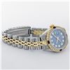 Image 4 : Rolex Ladies 2 Tone YG/SS Blue Diamond & Sapphire Oyster Perpetual Datejust Wris