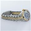 Image 8 : Rolex Ladies 2 Tone YG/SS Blue Diamond & Sapphire Oyster Perpetual Datejust Wris