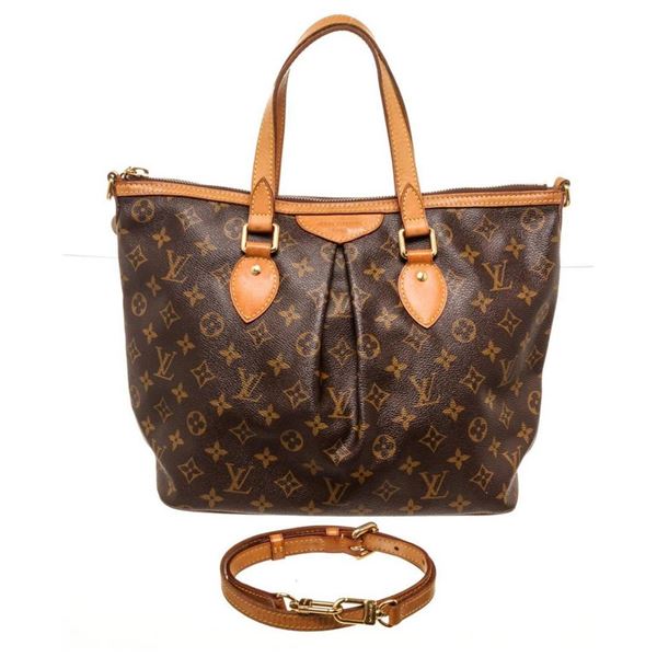 Louis Vuitton Brown Palermo PM Totes Bag