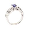 Image 4 : 1.10 ctw Blue Sapphire And Diamond Ring - 18KT White Gold