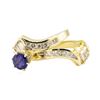 Image 3 : 1.61 ctw Blue Sapphire And Diamond Ring And Band - 14KT Yellow Gold