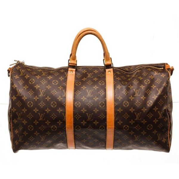 Louis Vuitton Brown Monogram Keepall 55cm Travel Bag