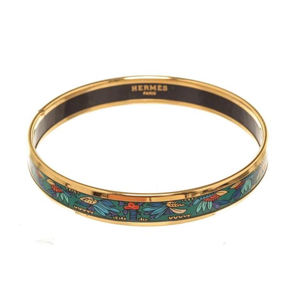 Hermes Multicolor Wide Enamel Bangle