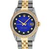 Image 2 : Rolex Mens 2 Tone Blue Vignette Diamond Lugs Datejust Wristwatch