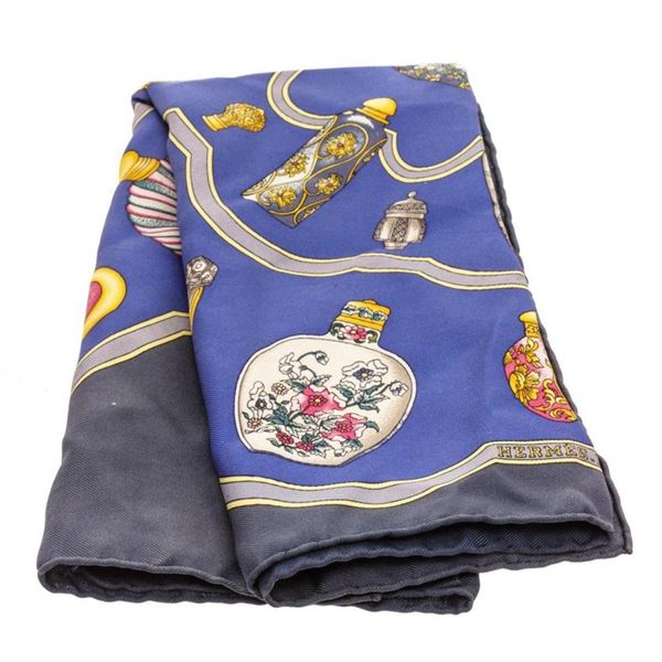 Hermes Blue Gray 40cm Scarf
