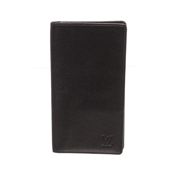 Louis Vuitton Black Taiga Leather Long Card Wallet
