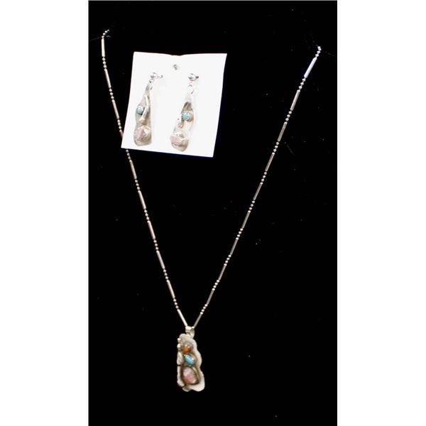 Santo Domingo Sterling Necklace & Earrings, Reano