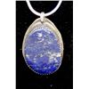 Image 2 : Navajo Sterling Lapis Pendant Necklace by C. Tom